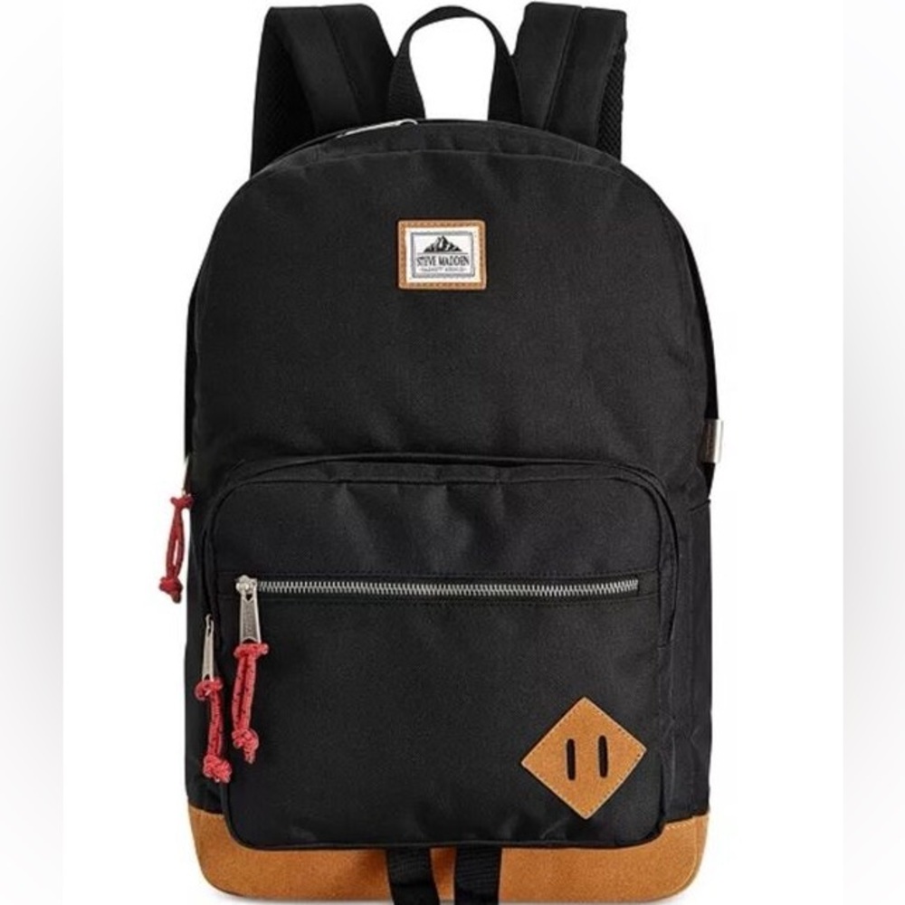 Steve Madden Men's Black Solid Classic Sport Backpack